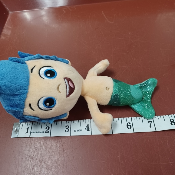 -Nick Jr Bubble Guppies Gil Plush Stuffed Toy 7" Blue Hair Merperson Mermaid Boy - Picture 5 of 12
